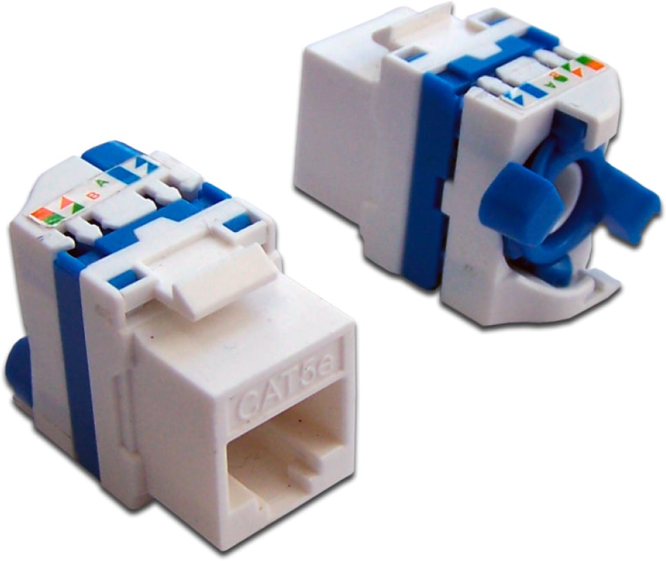 LAN-TK45U5E/180-WH Модуль универсальный Lanmaster keystone 1хRJ45 Krone кат. 5е неэкр. цвет: белый
