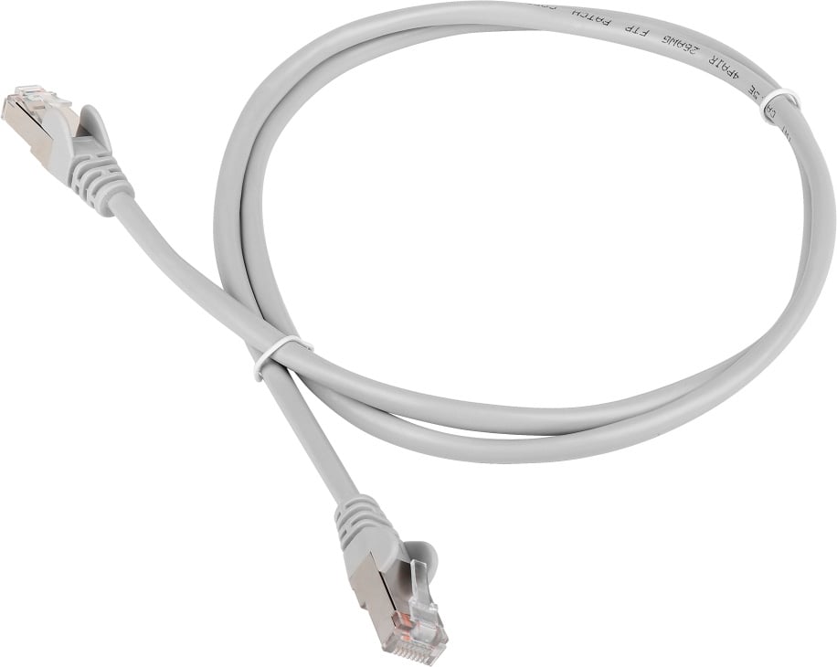 Патч-корд LANMASTER - TWT, FTP, кат. 6, 2 x RJ-45, RJ-45 - RJ-45, ПВХ, серый, 5 м, с заливными колпачками, TWT-45-45-5.0/S6-GY