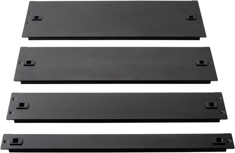 Металлическая фальш-панель LANMASTER 19" 1U, быстросъемная, черная