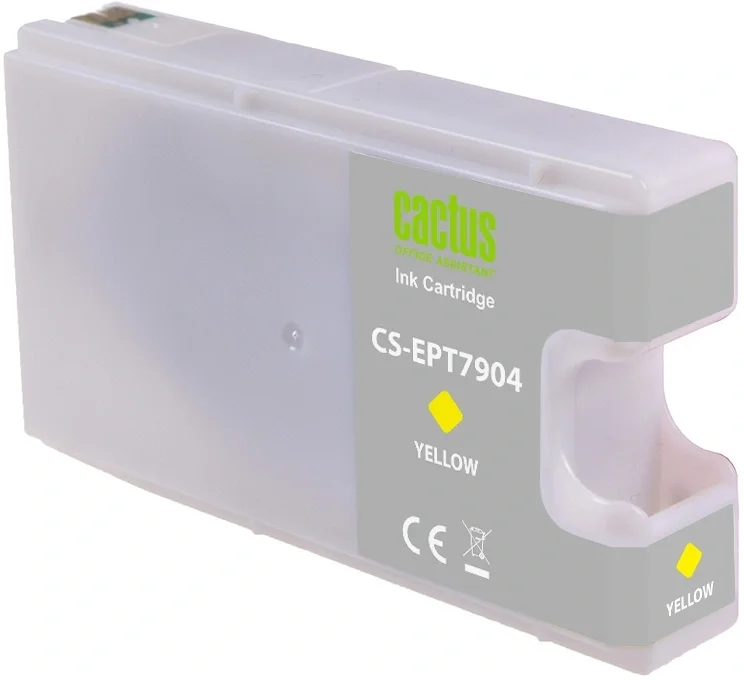 Картридж струйный Cactus CS-EPT7904 79XL желт.пигм. (24мл) для Epson WorkForce WF-4630 Pro/WF-4640 Pro/WF-5110 Pro с чипом