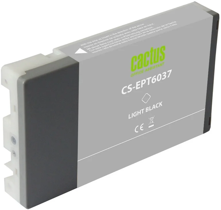 Картридж струйный Cactus CS-EPT6037 (T6037) серый пигментный (220 мл) для Epson Stylus PRO 7880/9880