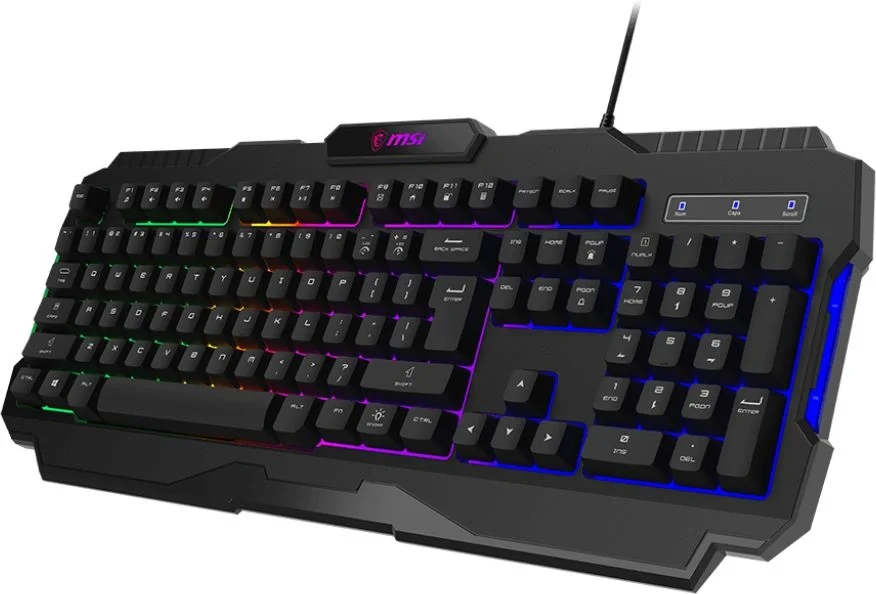 клавиатура проводная Keyboard MSI FORGE GK100, Wired, RGB lighting, Anti-ghosting Capability, Black