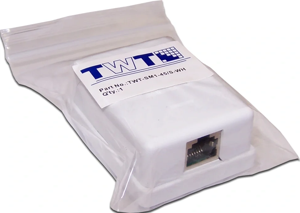 Розетка Lanmaster TWT-SM2-4545/S-WH информ. Keystone RJ45 2 кат.5E STP бел.