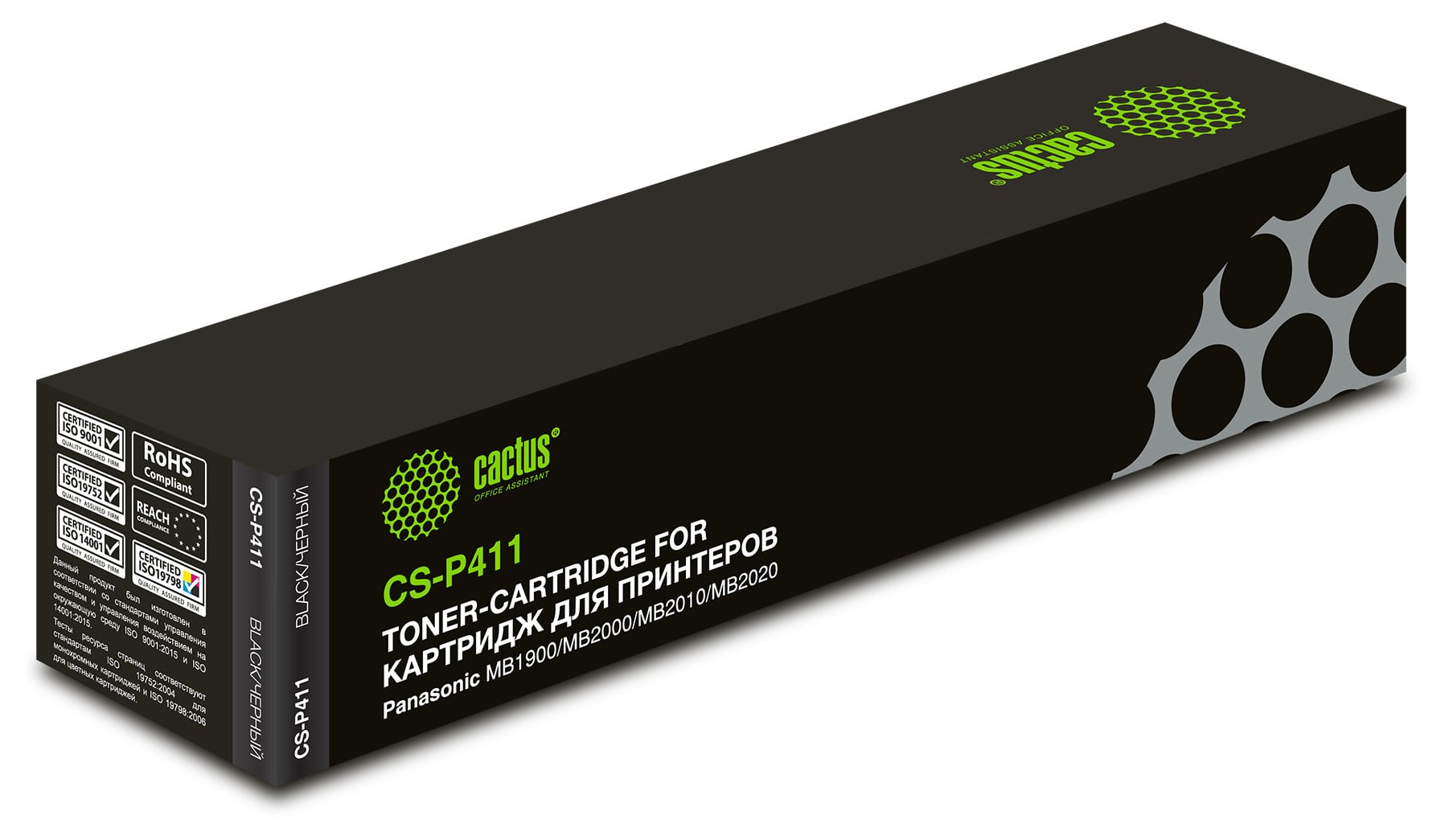 Картридж лазерный Cactus CS-P411 KX-FAT411A7 черный (2000стр.) для Panasonic MB1900/MB2000/MB2010/MB2020/MB2025/MB2030 без чипа