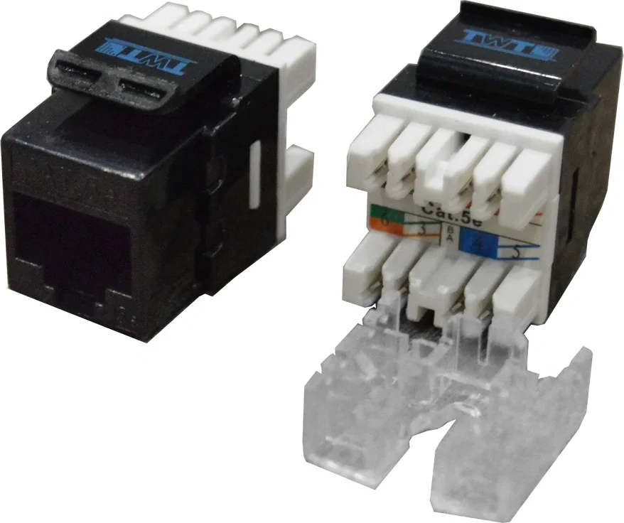 LANMASTER TWT-OK45UTP180/5E-BK Модуль Keystone RJ45, Cat.5E, UTP, 180 градусов, черный