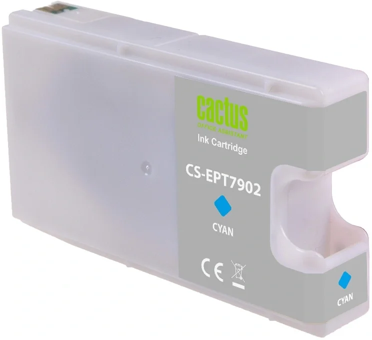 Картридж струйный Cactus CS-EPT7902 79XL голуб.пигм. (24мл) для Epson WorkForce WF-4630 Pro/WF-4640 Pro/WF-5110 Pro с чипом