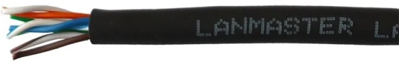 Кабель информационный Lanmaster LAN-5EUTP-HFLT-BK кат.5E UTP 4 пары 24AWG LSZH внутренний 305м черный