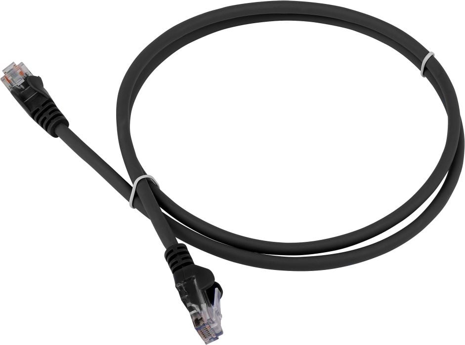 Патч-корд LANMASTER - LAN-PC45, UTP, кат. 6, 2 x RJ-45, RJ-45 - RJ-45, LSZH, чёрный, 1 м, LAN-PC45/U6-1.0-BK