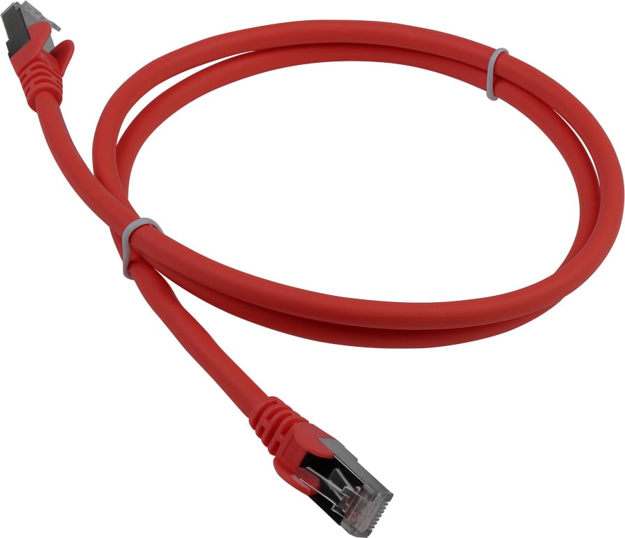 Патч-корд LANMASTER - LAN-PC45, FTP, кат. 6a, 2 x RJ-45, RJ-45 - RJ-45, LSZH, Красный, 1 м, LAN-PC45/S6A-1.0-RD