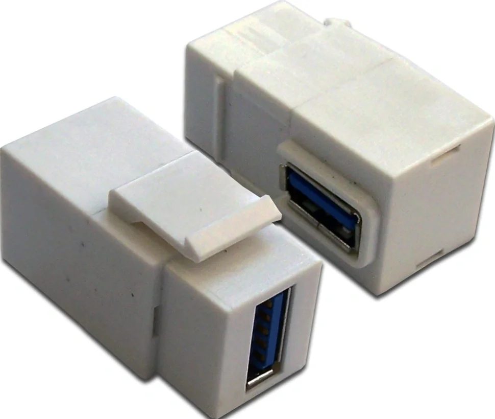  Модуль Keystone, USB 3.0, тип A, мама-мама, 90 градусов, белый