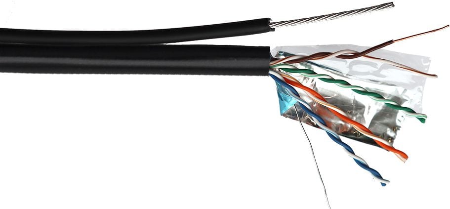 Кабель информационный Lanmaster TWT-5EFTP-UNV-TR кат.5E FTP 4 пары 24AWG PE внешний 305м черный