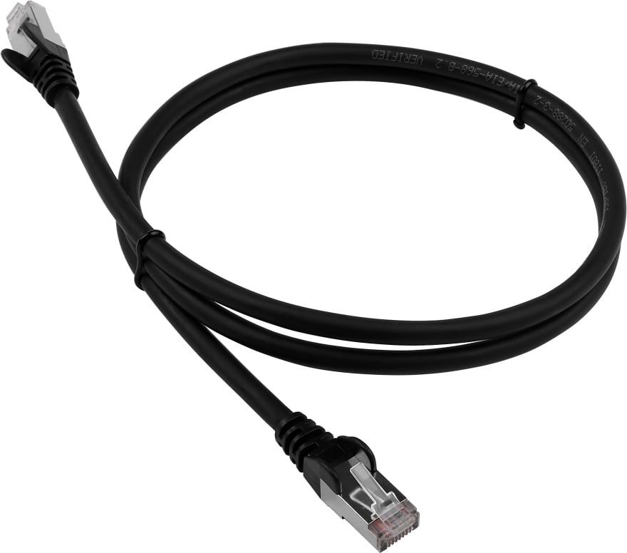 Патч-корд LANMASTER LAN-PC45/S6-2.0-BK FTP вилка RJ-45-вилка RJ-45 Cat.6 2м черный LSZH (уп.:1шт)