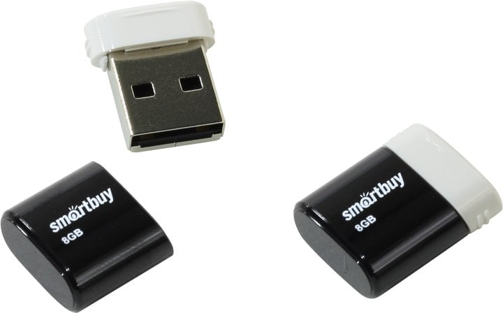 Флешка USB Smartbuy LARA black (SB8GBLara-K), 8Gb, USB 2.0, R/W 15/5, черный/белый