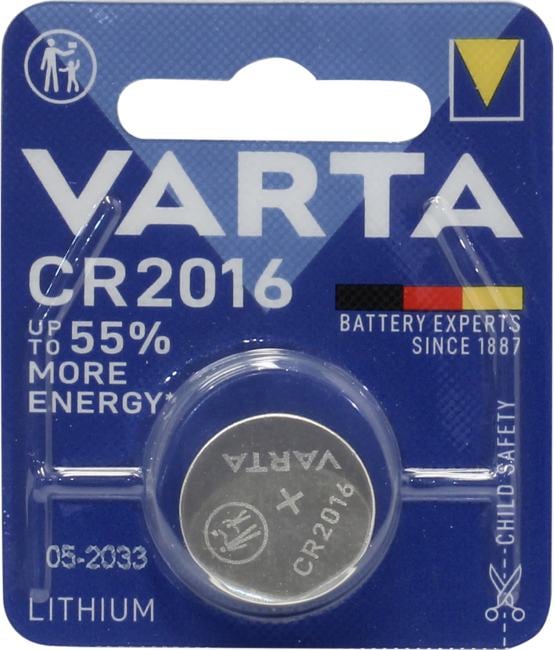 Varta батарейка СR2016 1бл./10/100