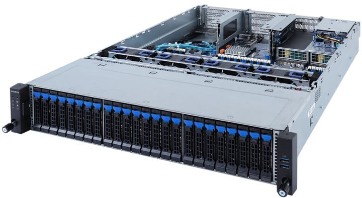 GIGABYTE R282-2O0 <6NR2822O0MR-00-101> (LGA4189, C621A, 3xPCI-E, 26xHS SAS/SATA, 2xGbLAN, 32DDR4, 1600W)