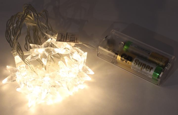Гирлянда светодиодная Neon-night "Звездочки" 1.5 м, 10 LED, прозрачный ПВХ, цвет свечения теплый белый, 2 х АА (батарейки не в комплекте)