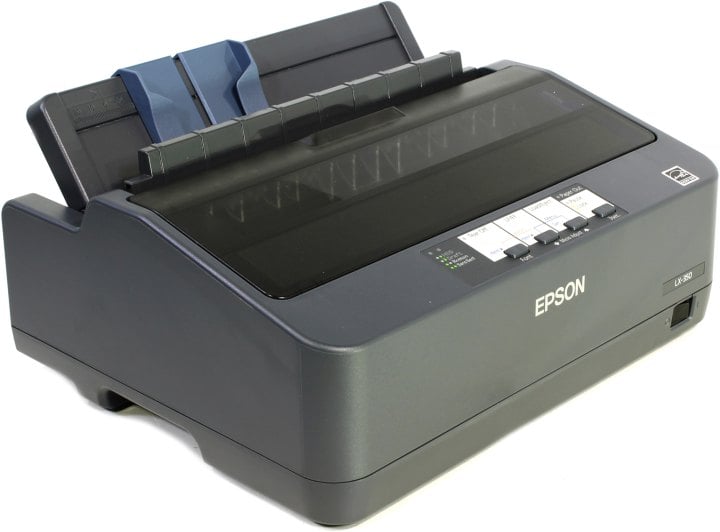 Epson LX-350. Формат А4, ширина печати 80 колонок, скорость 357 зн./сек. (12 cpi) в режиме HSD, интерфейсы: USB, LPT,COM, память 128 Кб.