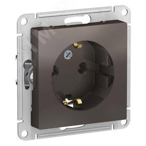 Schneider Electric ATN000643 Розетка ATLASDESIGN с  заземлением  16А  механизм мокко