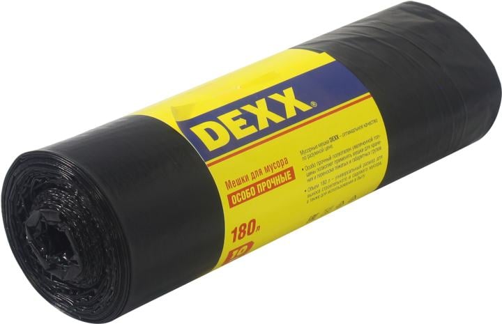 Мешки для мусора DEXX особопрочные, черные, 180л, 10шт