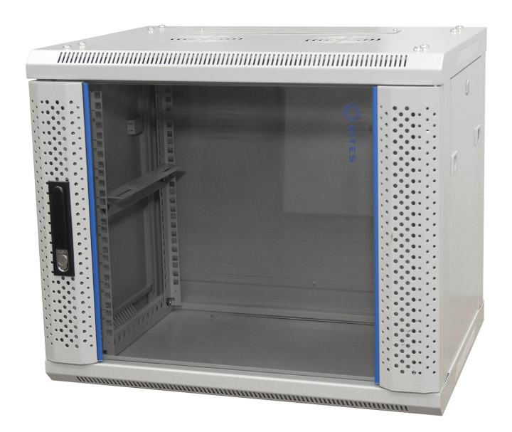 5bites <TC6403-09G> Шкаф настенный телекоммуникационный серый  9U  600x450,  дверь стекло-металл