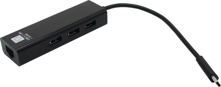 5bites Кабель-адаптер UA3C-45-10BK USB3.1 сетевая карта / 3*USB3.0 / RJ45 1G / BLACK
