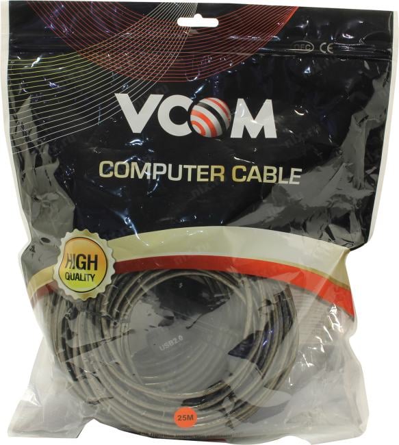 VCOM <VUS7049-25м> Кабель удлинительный активный USB  2.0-repeater A-->A 25м