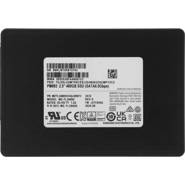 SSD 480 Gb SATA Samsung PM893 <MZ7L3480HCHQ-00AB7C>  2.5"  (OEM)