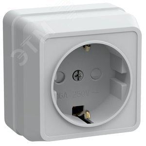 Розетка 1-м ОП Октава РСш20-3-ОБ 16А IP20 с заземл. защ. шторки бел. GENERICA ERO14-K01-16-DC