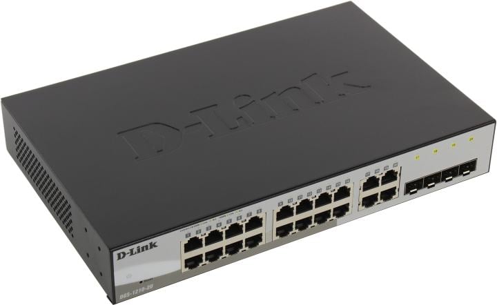 Коммутатор D-LINK DGS-1210-20/F2A 20 портов (16x1000Mbs, 4xSFP, настраиваемый, возможен монтаж в 19" стойку, L2, корпус-металл) (DGS-1210-20/F2A)