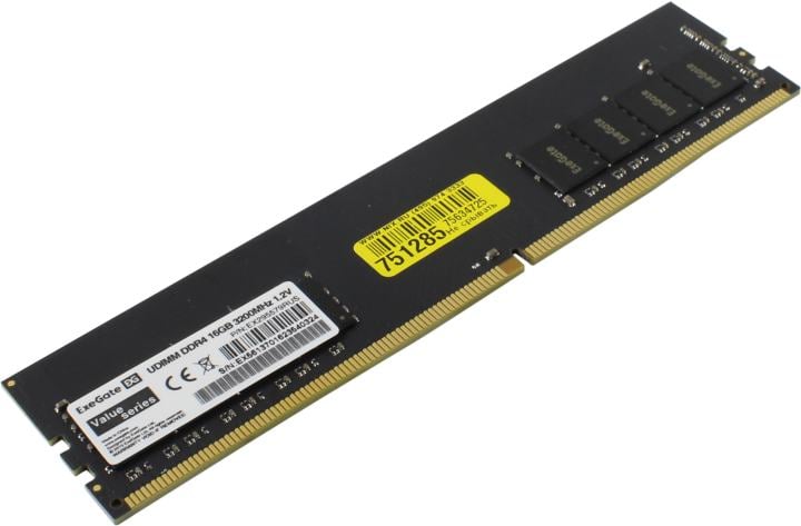 Exegate EX295579RUS Модуль памяти ExeGate Value DIMM DDR4 16GB <PC4-25600> 3200MHz