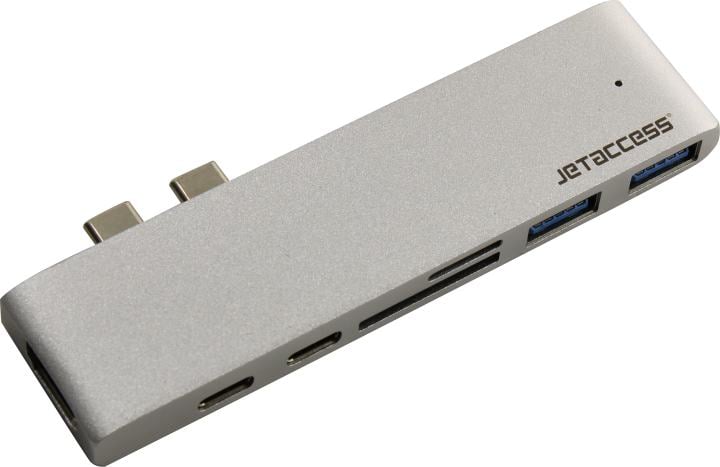 JETACCESS <JA-HV11 Silver> 2xUSB-CM -> HDMI(F)+2xUSB-C+SD/microSD CR+2xUSB3.0