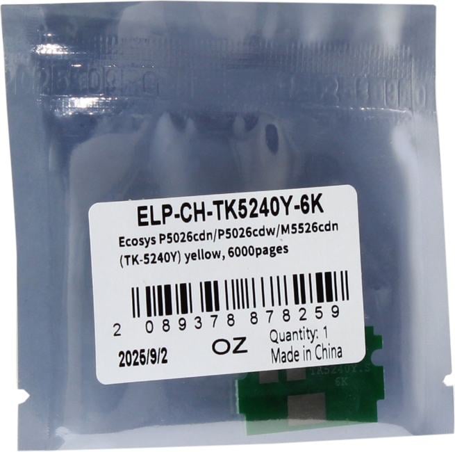 Чип <ELP-CH-TK5240Y-6K> для Kyocera Ecosys P5026cdn/P5026cdw/M5526cdn  (TK-5240Y) Yellow, 6K