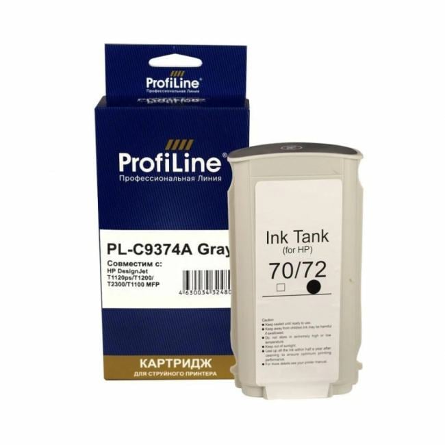 Картридж ProfiLine PL-C9374A (№72) PL-C9374A_G (№72) для HP DesignJet T1120ps/T1200/T2300/T1100 MFP Gray ProfiLine