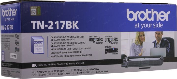 Картридж лазерный Brother TN217BK черный для MFC-L3770CDW, DCP-L3550CDW, HL-L3230CDW 3000 стр.