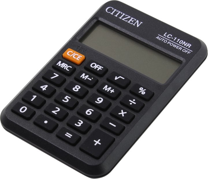 Калькулятор карманный Citizen LC-110NR, 8 разр., питание от батарейки, 58*88*11мм, черный