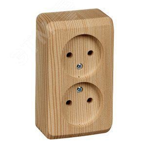 Schneider Electric Этюд <PA16-005D> Розетка двойная (2К,  внеш.,  сосна)
