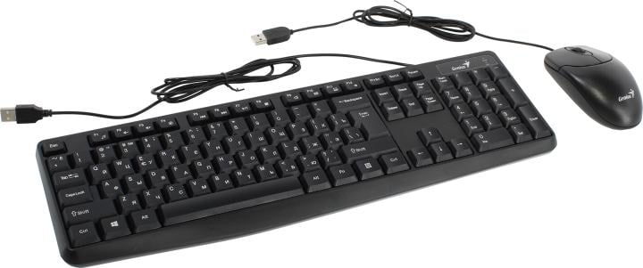 Клавиатура + мышь Genius КМ-170 {Черный, USB,104 кл+ кнопка SmartGenius, мембранная, защита от проливаний,1000 DPI} [31330006403]