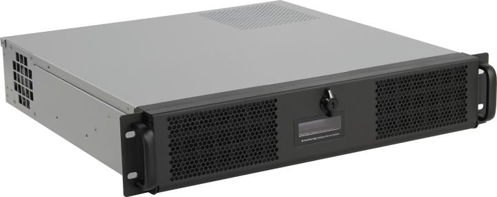 Server Case 2U Procase <GE201S-B-0> ATX без БП Black mini-ITX, без БП,  LCD  display,  с дверцей