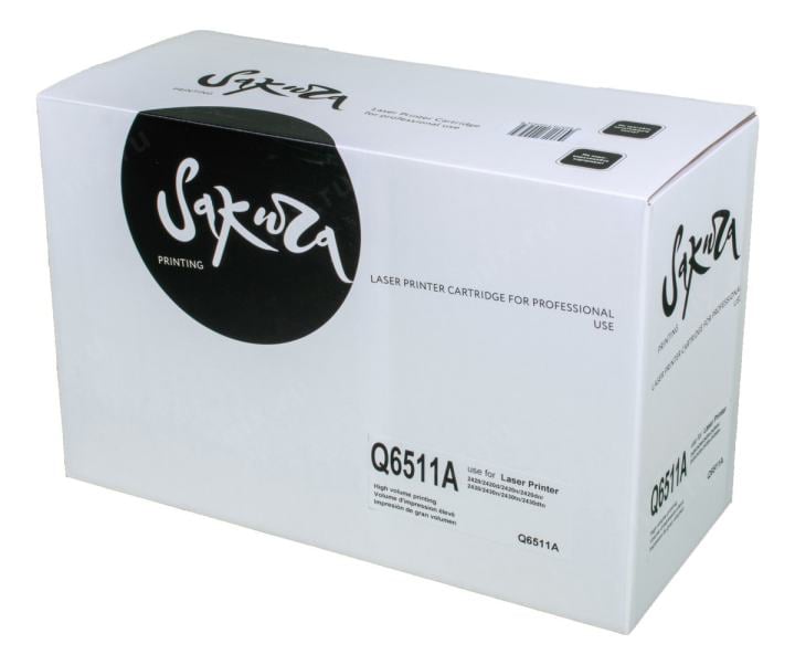 SAQ6511A SAKURA Q6511A для HP LaserJet 2410/2410n/2420/2420n/2420d/2420dn/2430/2430n/2430t/2430tn,черн.,6000к.