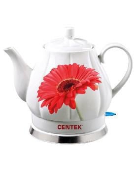 Электрочайник Centek CT-0062 белый, 2.0 л, 2000 Вт, скрытый нагревательный элемент