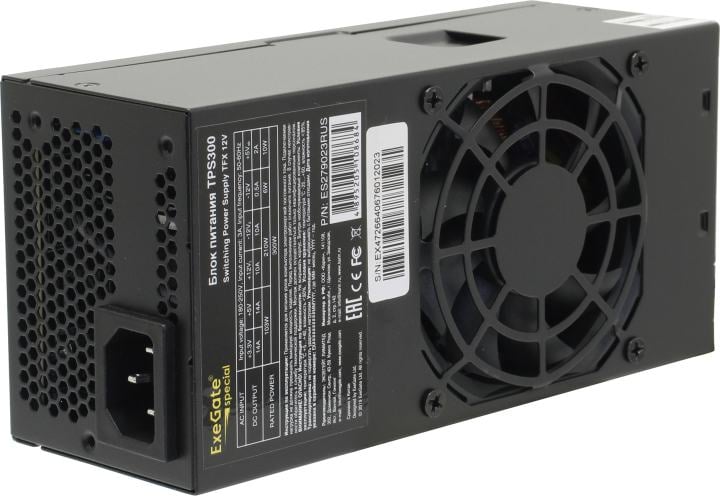 Exegate ES279023RUS Блок питания 300W Exegate Special TPS300, TFX, black, 8cm fan, 24p+4p, 2*SATA, 1*IDE, FDD
