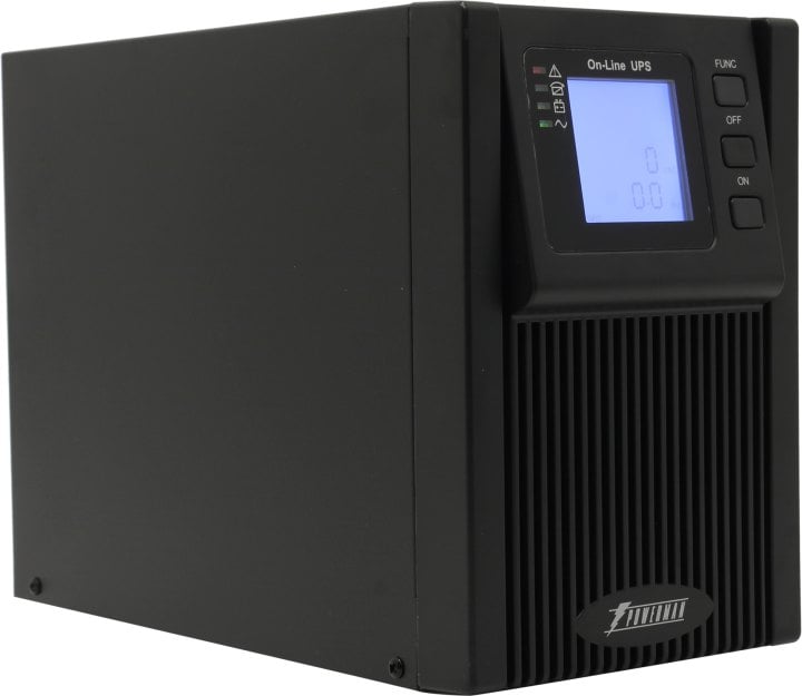 ИБП POWERMAN Online 1000, LCD, двойного преобразования, 1000ВА, 900Вт, 4 штуки IEC320 С13 с резервным питанием, USB, RS232, слот SNMP, разъем EPO, батарея 12В 9Ач 2 шт., 1 кабель для нагрузки C13/C14, 144 х 209 х 293 мм., 9.16кг./ UPS POWERMAN Online 1000