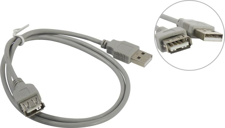 Кабель удлинительный USB A (M) - USB A (F), 0.75м, Cablexpert CC-USB2-AMAF-75CM-N