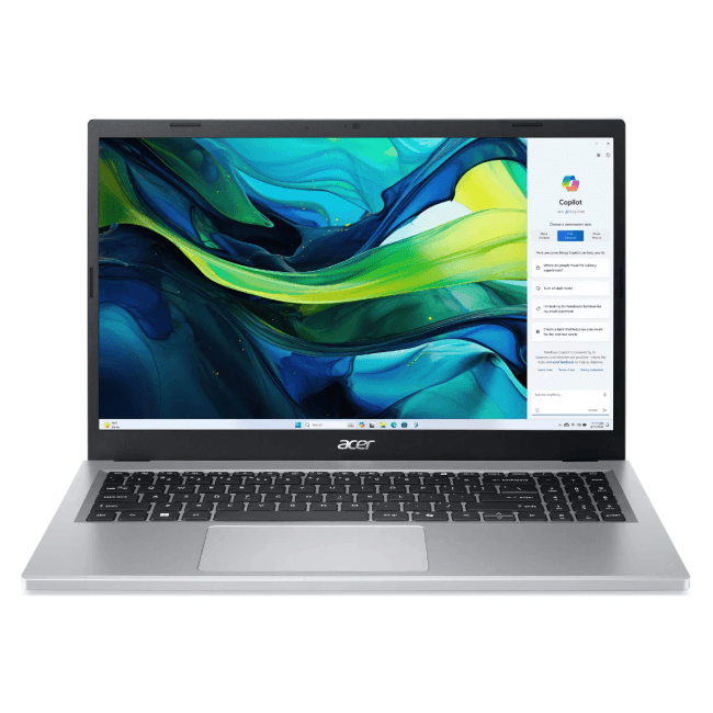 Ноутбук/ ACER Aspire Go AG15-21PT-R5GQ  15.6"(1920x1080 (матовый) IPS)/Touch/AMD Ryzen 5 7520U(2.8Ghz)/8192Mb/512PCISSDGb/noDVD/Int:UMA/Cam/BT/WiFi/50WHr/war 1y/1.8kg/Silver/Win11Home