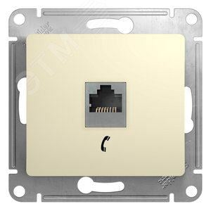 Schneider Electric GSL000281T GLOSSA Розетка телефонная RJ11 в  рамку  бежевая