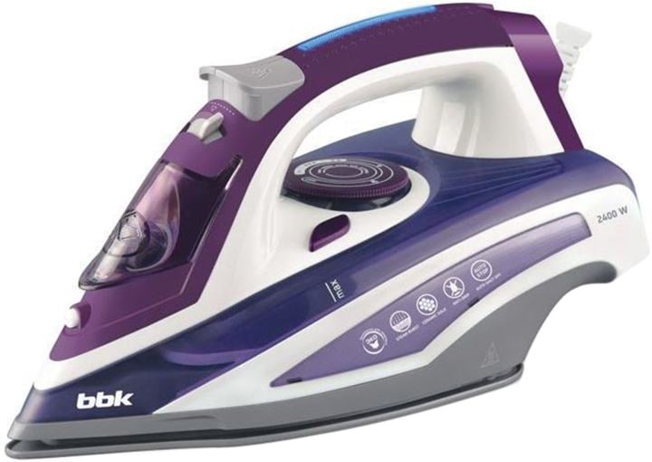 Утюг BBK ISE-2404 фиолетовый, 2400 Вт, 40 г/мин, 140 г/мин, 440 мл