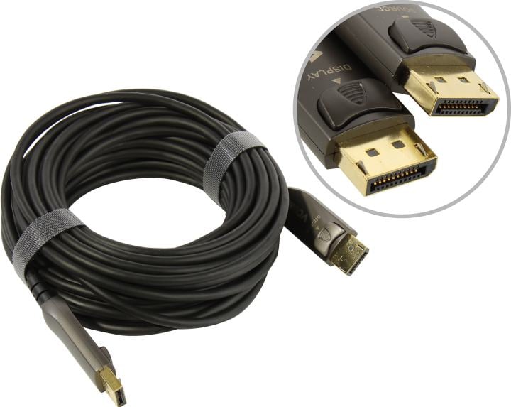 VCOM <D3751-10м> Кабель optical DisplayPort (M)  ->  DisplayPort(M)  10м ver1.4