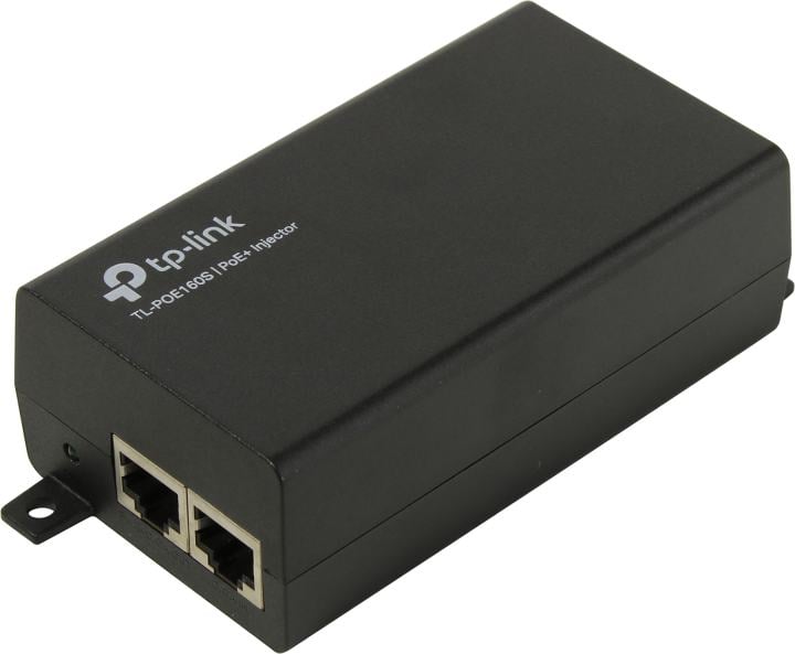 TP-Link PoE+ Injector Adapter. PORT: 1× Gigabit PoE Port, 1× Gigabit Non-PoE Port. SPEC: 802.3at/af Compliant, Data and Power Carried over The Same Cable Up to 100 Meters, Plastic Case, Pocket Size (POE160S)