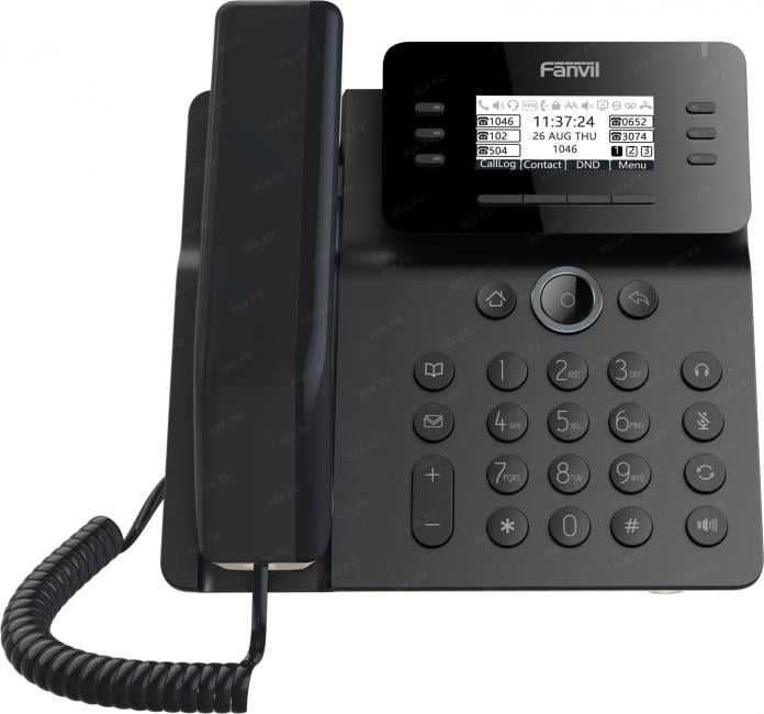 Fanvil SIP-телефон Fanvil V62 офисный, черный, 6 SIP-линий, ЖК экран, POE