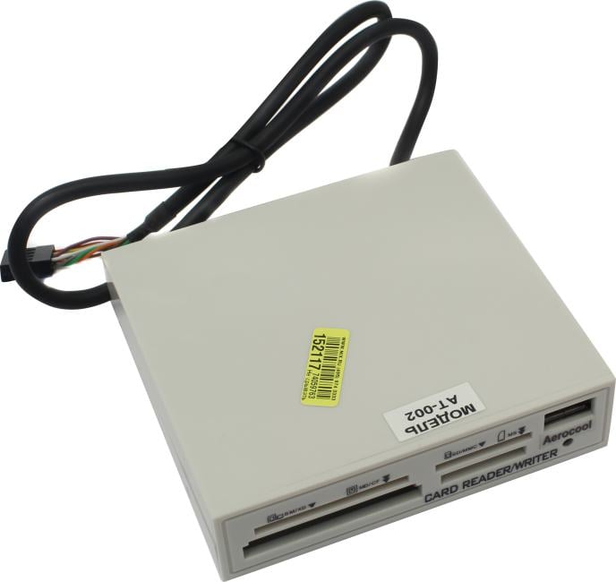 Aerocool <AT-002>3.5" Internal USB  CF/MD/MMC/SDHC/xD/MS Card Reader/Writer+1xUSB